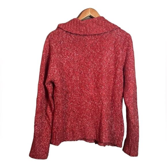 L.L. Bean red wool blend button cardigan - Picture 11 of 11